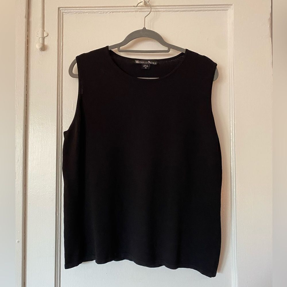 Vintage Classic Black Sleeveless Top Size 2X by Michelle Nicole
